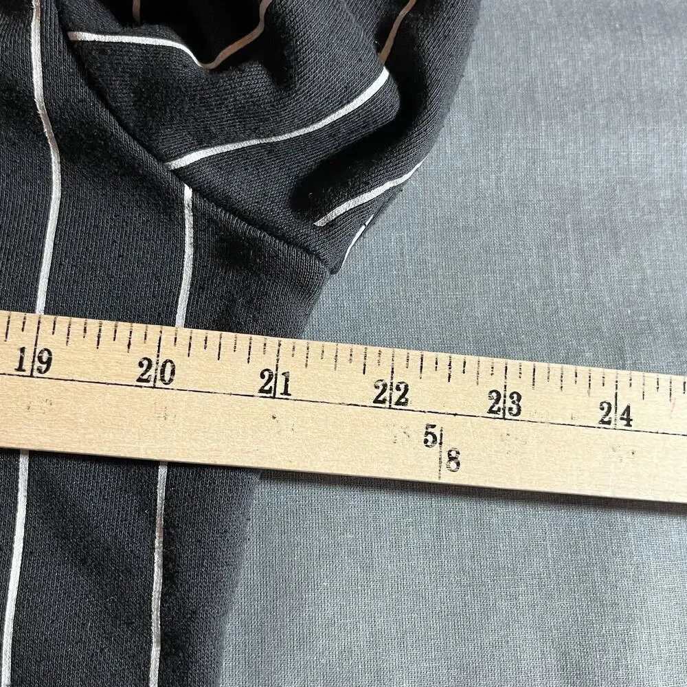 Vortex Hoodie Sweatshirt Mens Large Black White Striped Full Zip Pockets Outdoor